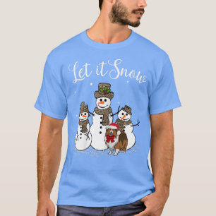 Sheltie Mum Let It Snow Snowman Leopard Print546 T-Shirt