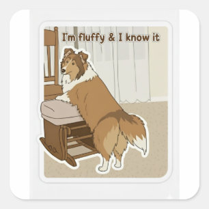 Sheltie pose square sticker