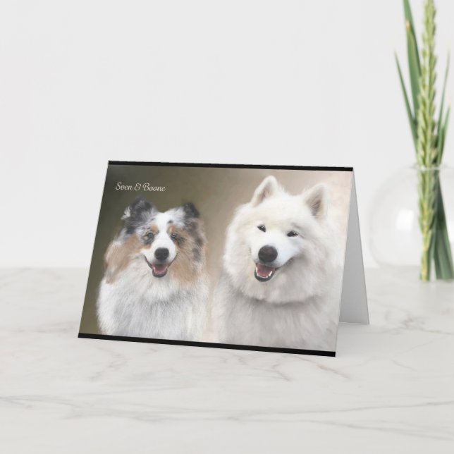 Sheltie & Samoyed Greeting Card; NSR Support Card (Front)