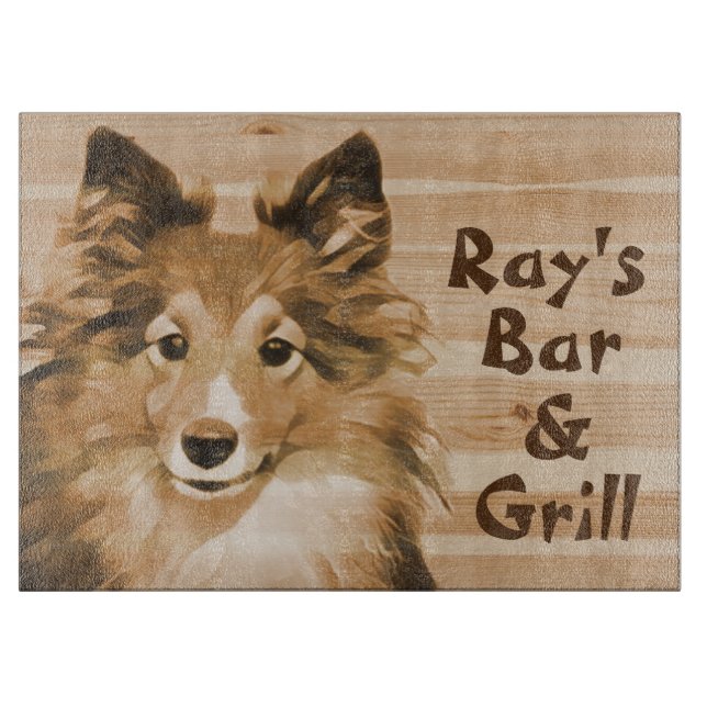 Sheltie Sheep Dog Cutting Board (Front)