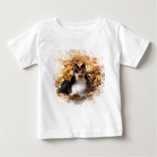Sheltie Shetland Sheepdog Art Painting Baby T-Shirt