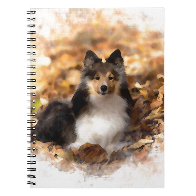 Sheltie Shetland Sheepdog Art Painting Spiral Notebook (Front)
