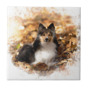 Sheltie Shetland Sheepdog Art Painting Tile