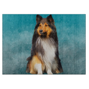 Sheltie Shetland Sheepdog Art Portrait Cutting Board