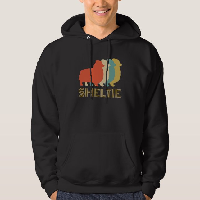 Sheltie Shetland Sheepdog Breed Dog Lovers Vintage Hoodie (Front)