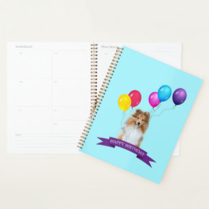 Sheltie Shetland Sheepdog Happy Birthday Gift Bag Planner