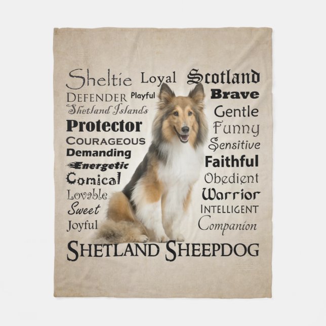 Sheltie Traits Fleece Blanket (Front)