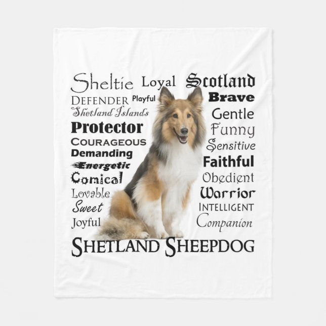Sheltie Traits Fleece Blanket (Front)