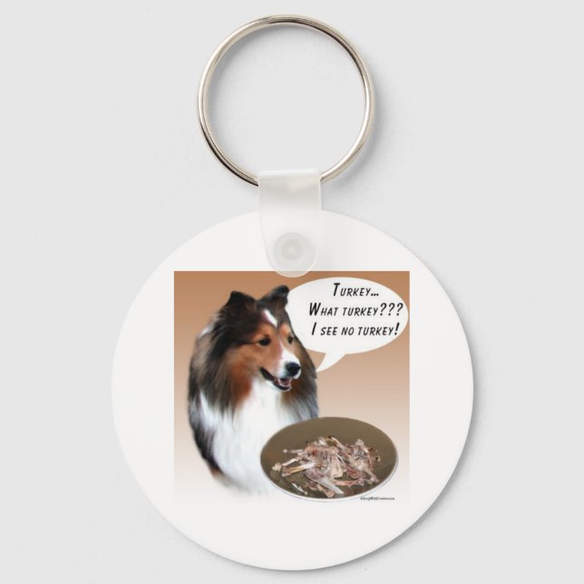 Sheltie Turkey Key Ring (Front)
