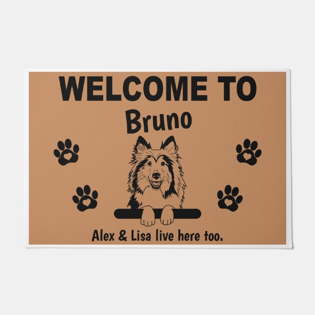 Sheltie Welcome Personalized Custom Fußmatte  Doormat (Front)