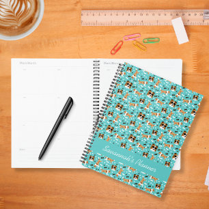 Shelties Shetland Sheepdog Pattern Aqua  Planner
