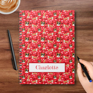 Shelties Shetland Sheepdog Pattern Red Notebook
