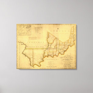 Shelton and Kensett's Map Of The State Of Indiana Canvas Print