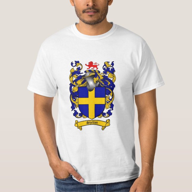 Shelton Family Crest - Shelton Coat of Arms T-Shirt (Front)