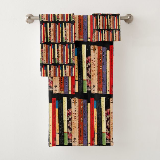 Shelves of Library Books Abstract Bath Towels (Insitu)