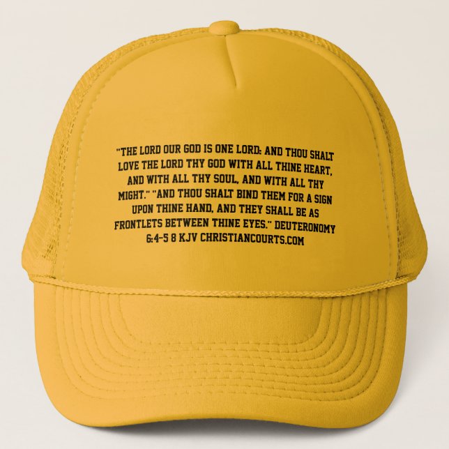 shema prayer Deuteronomy 6:4-5 in English Hat (Front)