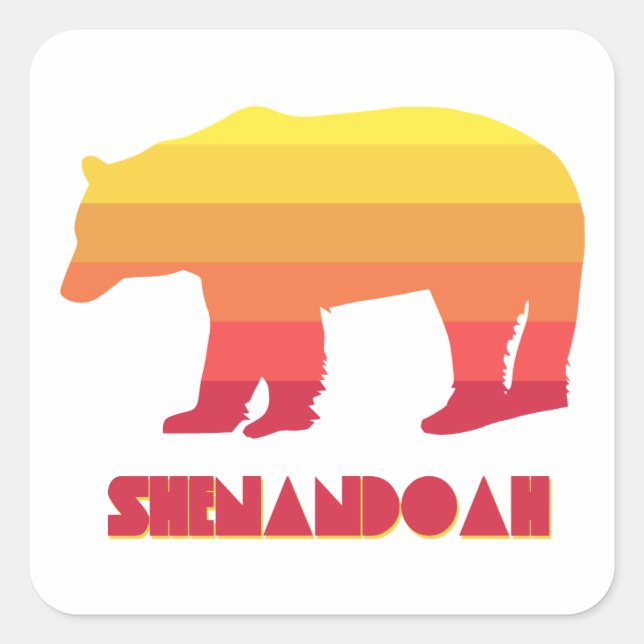Shenandoah Bear Square Sticker (Front)