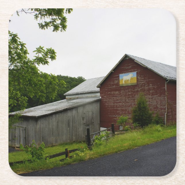 Shenandoah Farm Square Paper Coaster (Front)