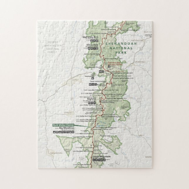 Shenandoah map puzzle (Vertical)