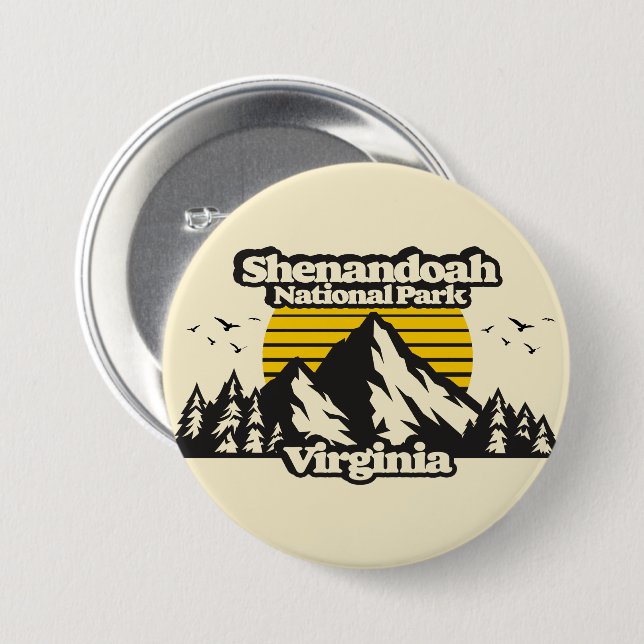 Shenandoah National Park 7.5 Cm Round Badge (Front & Back)