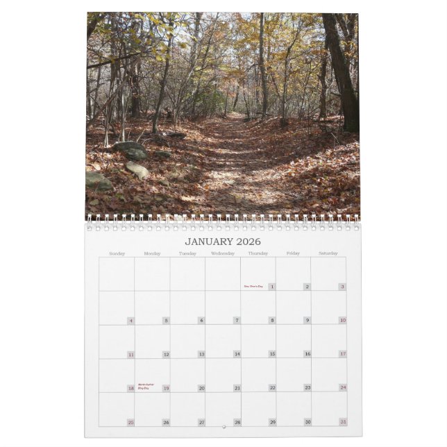 Shenandoah National Park Calendar (Jan 2026)