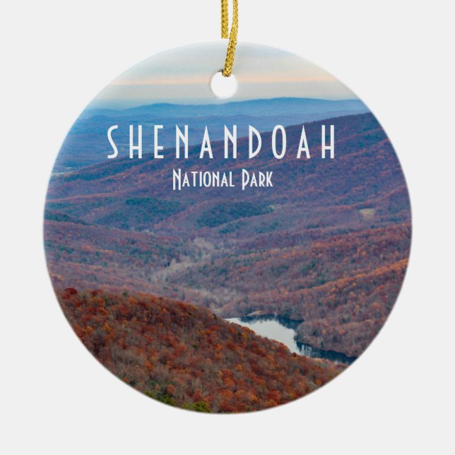 Shenandoah National Park Ceramic Tree Decoration (Front)