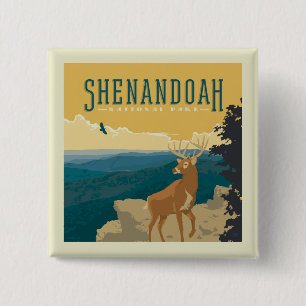 Shenandoah National Park   Deer 15 Cm Square Badge