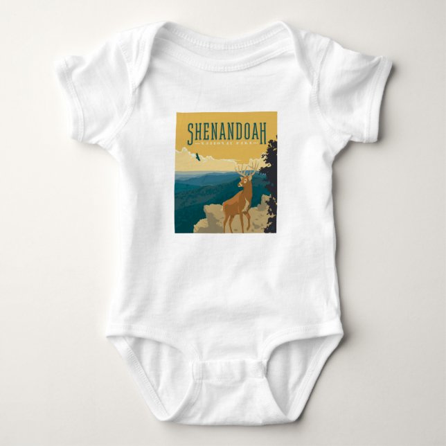 Shenandoah National Park | Deer Baby Bodysuit (Front)