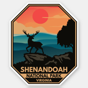 Shenandoah National Park Deer Minimal Retro Emblem