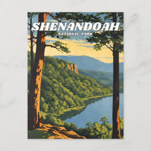 Shenandoah National Park illustration retro Aesthe Postcard
