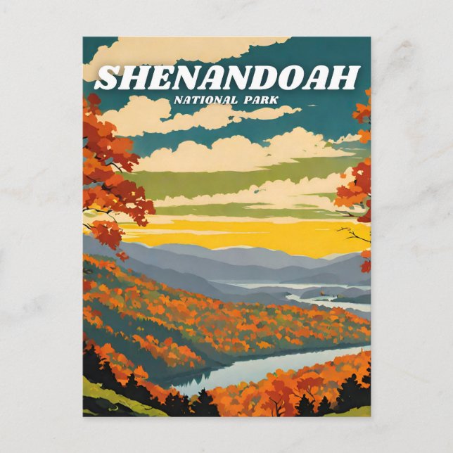 Shenandoah National Park illustration retro Postcard (Front)