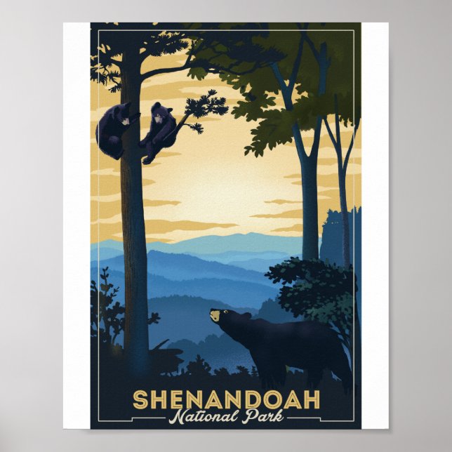 Shenandoah National Park Litho Artwork Poster (Front)