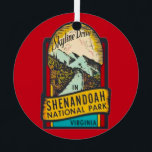 Shenandoah National Park  Metal Tree Decoration<br><div class="desc">A vintage emblem illustration for the Shenandoah National Park,  Skyline Drive repurposed! Personalise the back with a trip date or message.  And, , , ,  you can keep the emblem image on the back or delete it.</div>