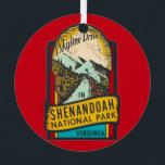 Shenandoah National Park Metal Tree Decoration<br><div class="desc">A vintage emblem illustration for the Shenandoah National Park, Skyline Drive repurposed! Personalise the back with a trip date or message. And, , , , you can keep the emblem image on the back or delete it.</div>