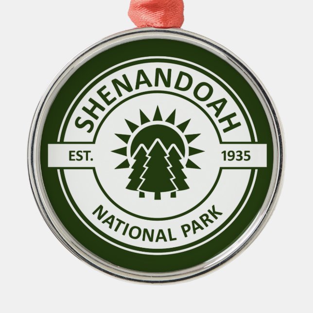 Shenandoah National Park Metal Tree Decoration (Front)