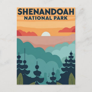 Shenandoah National Park skyline water colour Postcard