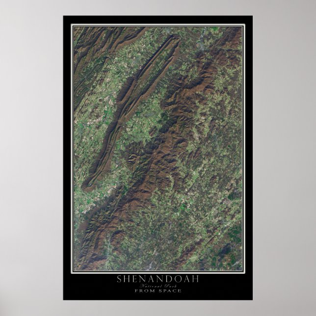 Shenandoah National Park Virginia Satellite Poster (Front)