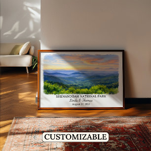 Shenandoah National Park Virginia, Watercolor Poster