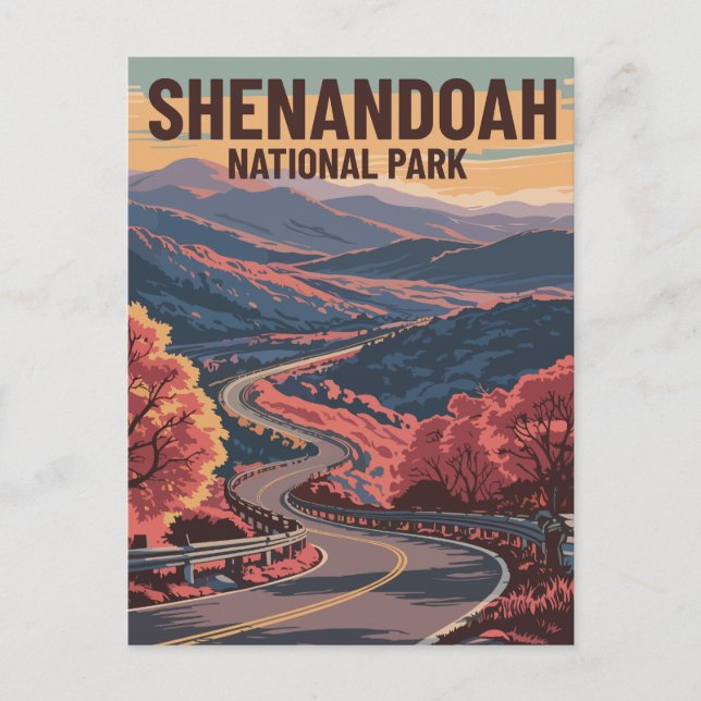 Shenandoah National Park Virginia Wilderness Art Holiday Postcard (Front)
