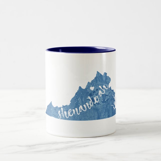 Shenandoah National Park Virginia Wood Grain Two-Tone Coffee Mug (Center)
