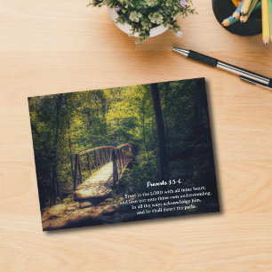 Shenandoah Park Forest Bridge Proverbs Scripture  Postcard