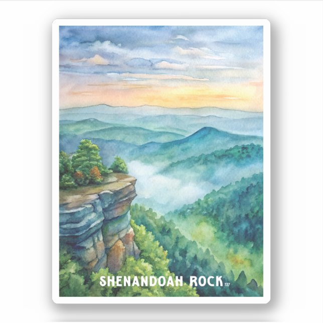 Shenandoah Rock National Park Watercolor Painting (Front)