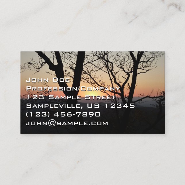 Shenandoah Sunset National Park Landscape Business Card (Front)