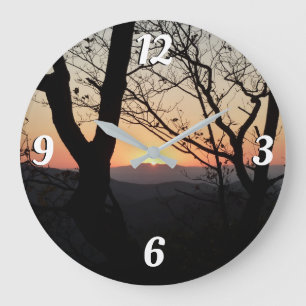 Shenandoah Sunset National Park Landscape Large Clock