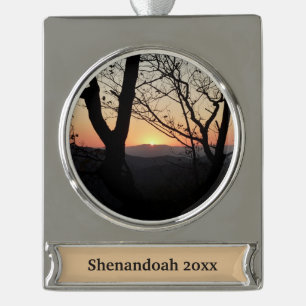 Shenandoah Sunset National Park Landscape Silver Plated Banner Ornament