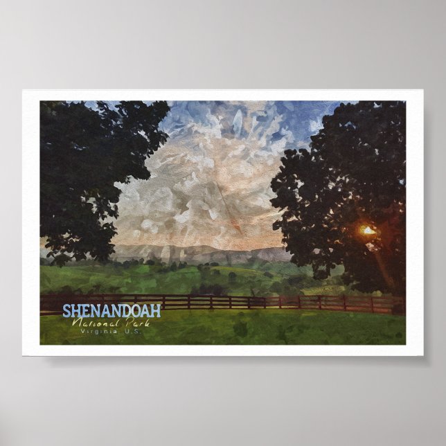 SHENANDOAH WATERCOLOR - VIRGINIA UNITED STATES POSTER (Front)
