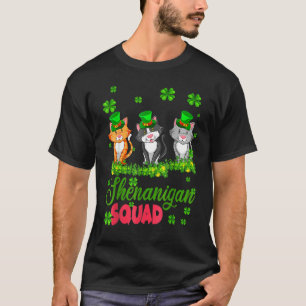 Shenanigan Squad St Patricks Day Leprechaun Cat Lo T-Shirt