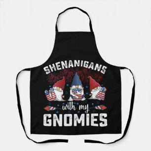 Shenanigangs With My Gnomies Usa 4th Of July Apron