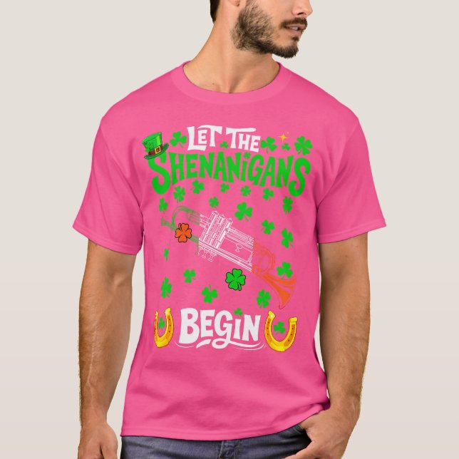 Shenanigan'S Begin St Patrick'S Day Trumpet Instru T-Shirt (Front)