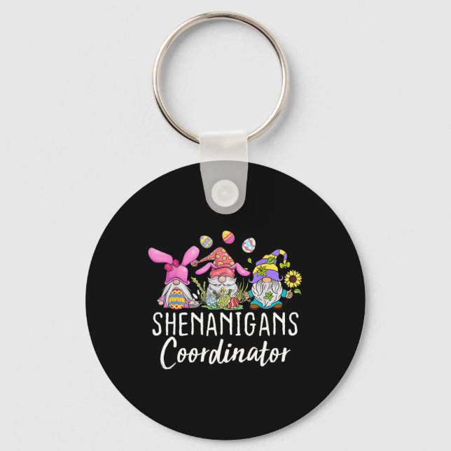 Shenanigans Coordinator Easter Bunny Gnomes Rabbit Key Ring (Front)